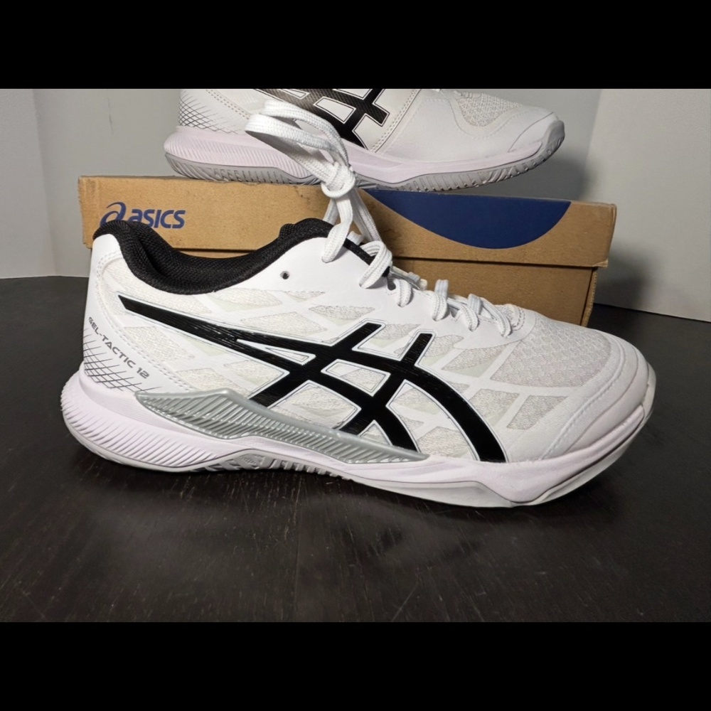 Asics Gel-Tactic 12 Volleyball Shoes Sneakers White/Black Mens Size 8